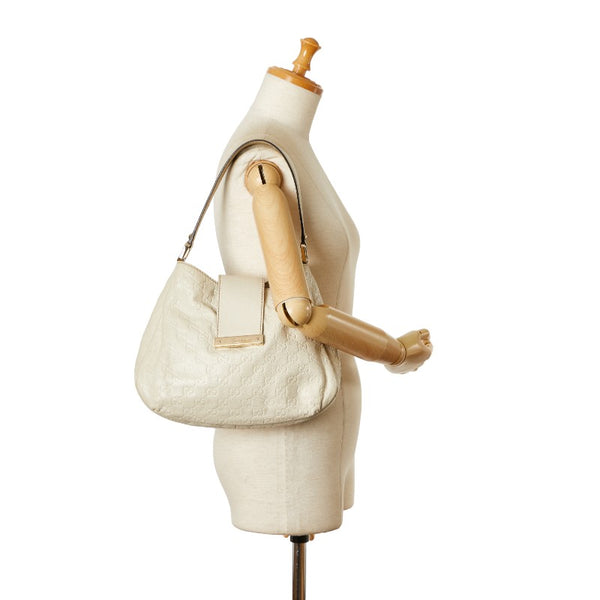 グッチ グッチシマ ワンショルダーバッグ 211934 オフホワイト レザー レディース GUCCI 【中古】