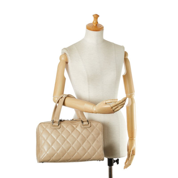シャネル ワイルドステッチ ココマーク ハンドバッグ ベージュ レザー レディース CHANEL 【中古】