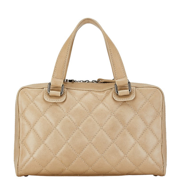 シャネル ワイルドステッチ ココマーク ハンドバッグ ベージュ レザー レディース CHANEL 【中古】