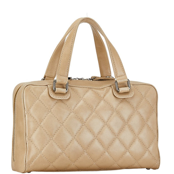 シャネル ワイルドステッチ ココマーク ハンドバッグ ベージュ レザー レディース CHANEL 【中古】