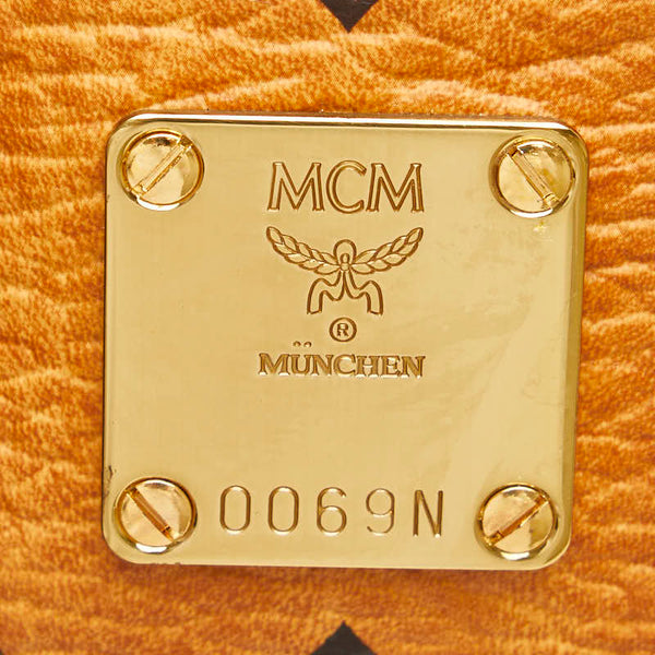 エム シー エム ヴィセトス ロゴグラム トートバッグ ショルダーバッグ ブラウン PVC レディース MCM 【中古】