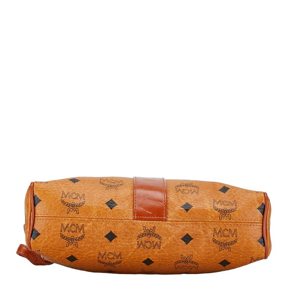 エム シー エム ヴィセトス ロゴグラム 斜め掛け ショルダーバッグ ブラウン PVC レザー レディース MCM 【中古】