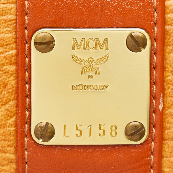 エム シー エム ヴィセトス ロゴグラム 斜め掛け ショルダーバッグ ブラウン PVC レザー レディース MCM 【中古】