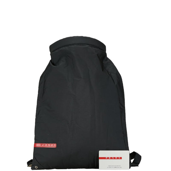 プラダ スポーツ ロゴ リュック バックパック ブラック ナイロン レディース PRADA 【中古】