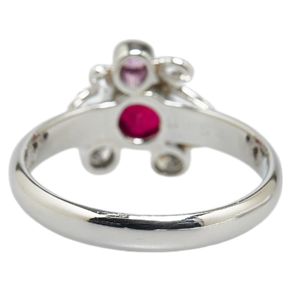 ノーブランド Pt900 プラチナ ダイヤ0.05ct ルビー0.54ct ピンクサファイア リング 指輪 レディース no brand 12.5号 【中古】