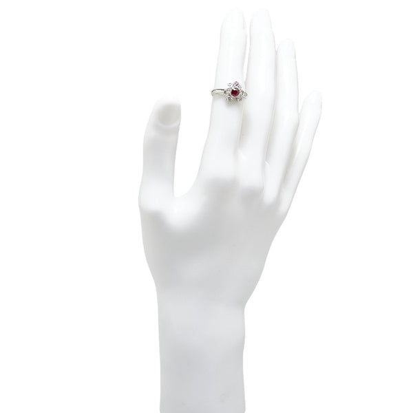 ノーブランド Pt900 プラチナ ダイヤ0.05ct ルビー0.54ct ピンクサファイア リング 指輪 レディース no brand 12.5号 【中古】