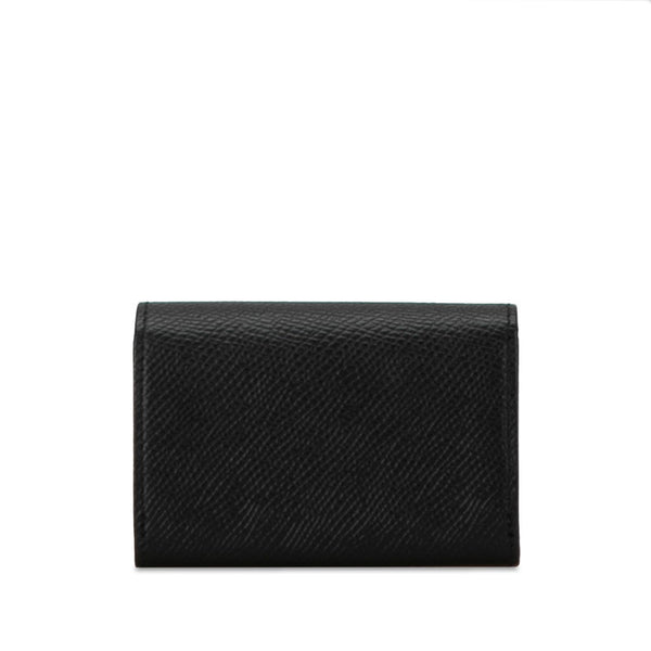 セリーヌ ロゴ 二つ折り カードケース 名刺入れ S-LM-4210 ブラック レザー メンズ CELINE 【中古】