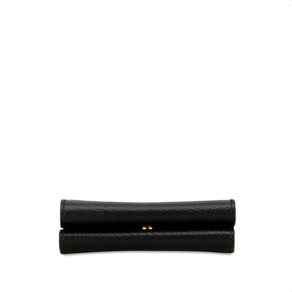 セリーヌ ロゴ 二つ折り カードケース 名刺入れ S-LM-4210 ブラック レザー メンズ CELINE 【中古】