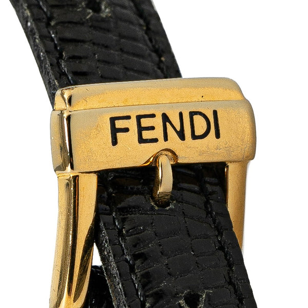 フェンディ カメレオン チェンジベルト5色 腕時計 640L クオーツ ホワイト文字盤 メッキ レザー レディース FENDI 【中古】