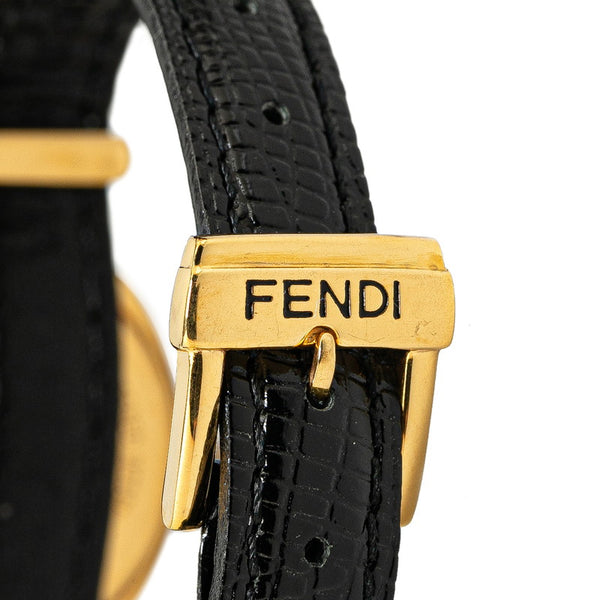 フェンディ カメレオン チェンジベルト5色 腕時計 640L クオーツ ホワイト文字盤 メッキ レザー レディース FENDI 【中古】