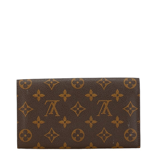 ルイ ヴィトン モノグラム ポシェット ポルト モネ クレディ 長財布 M61725 ブラウン PVC レザー レディース LOUIS VUITTON 【中古】
