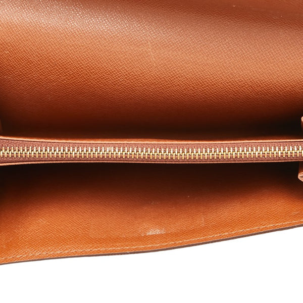 ルイ ヴィトン モノグラム ポシェット ポルト モネ クレディ 長財布 M61725 ブラウン PVC レザー レディース LOUIS VUITTON 【中古】