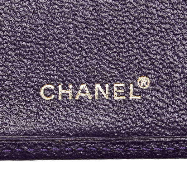シャネル ココマーク 長財布 パープル レザー レディース CHANEL 【中古】