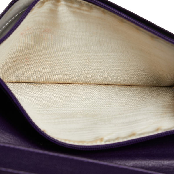 シャネル ココマーク 長財布 パープル レザー レディース CHANEL 【中古】