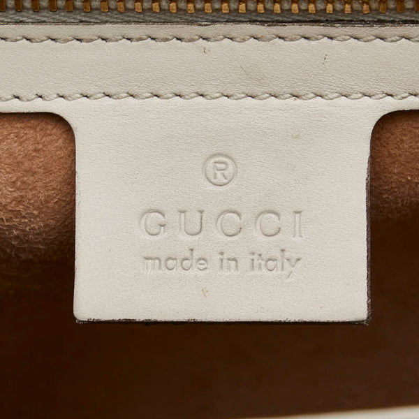 グッチ シルヴィ エンブロイダリー ハンドバッグ ショルダーバッグ 2WAY 421882 ホワイト  レザー レディース GUCCI 【中古】
