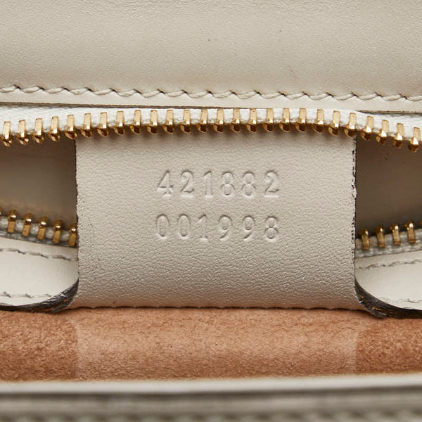 グッチ シルヴィ エンブロイダリー ハンドバッグ ショルダーバッグ 2WAY 421882 ホワイト  レザー レディース GUCCI 【中古】