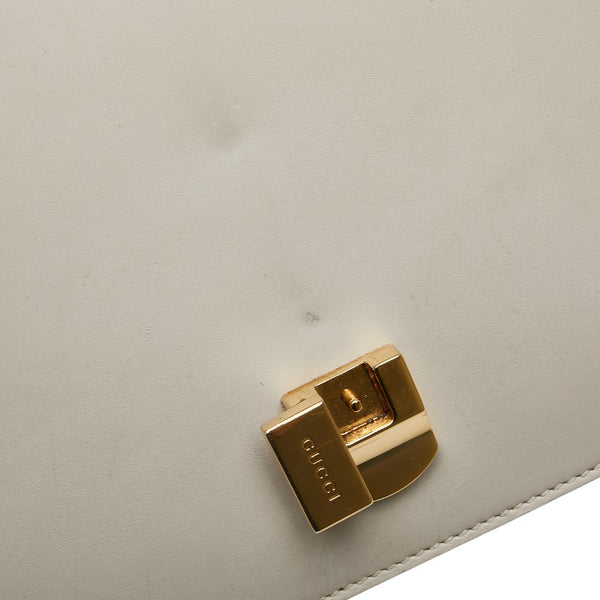 グッチ シルヴィ エンブロイダリー ハンドバッグ ショルダーバッグ 2WAY 421882 ホワイト  レザー レディース GUCCI 【中古】