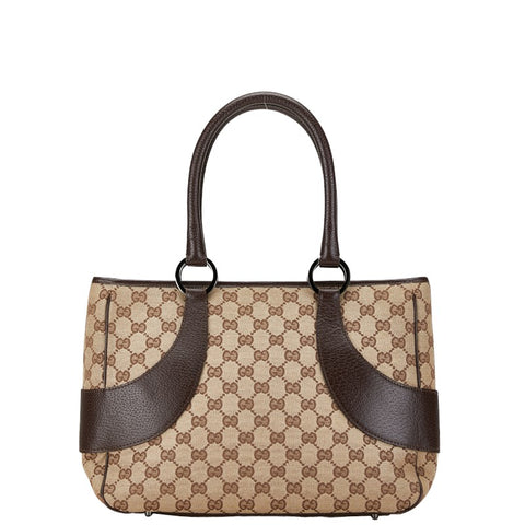 グッチ GGキャンバス トートバッグ ショルダーバッグ 113011 ブラウン レザー キャンバス レディース GUCCI 【中古】