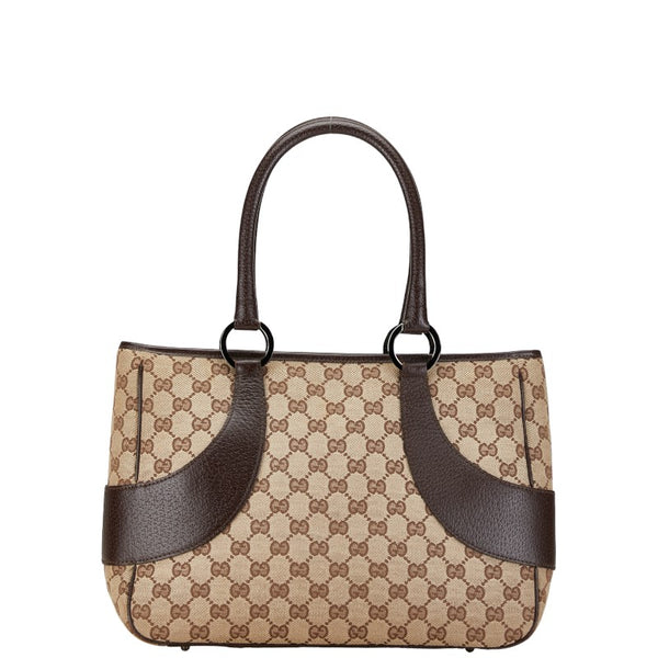 グッチ GGキャンバス トートバッグ ショルダーバッグ 113011 ブラウン レザー キャンバス レディース GUCCI 【中古】