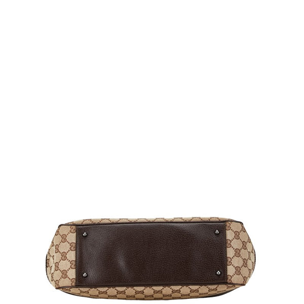 グッチ GGキャンバス トートバッグ ショルダーバッグ 113011 ブラウン レザー キャンバス レディース GUCCI 【中古】