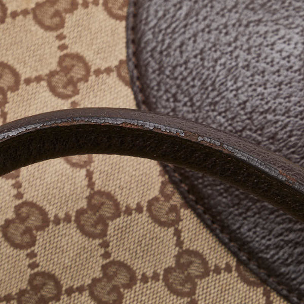 グッチ GGキャンバス トートバッグ ショルダーバッグ 113011 ブラウン レザー キャンバス レディース GUCCI 【中古】