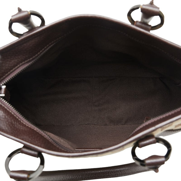 グッチ GGキャンバス トートバッグ ショルダーバッグ 113011 ブラウン レザー キャンバス レディース GUCCI 【中古】
