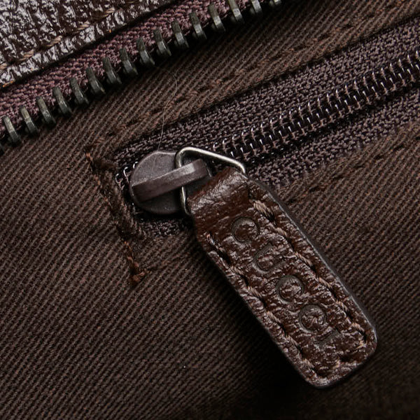 グッチ GGキャンバス トートバッグ ショルダーバッグ 113011 ブラウン レザー キャンバス レディース GUCCI 【中古】