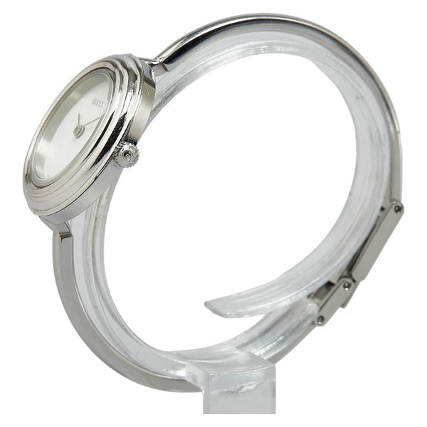 グッチ チェンジベゼル 腕時計 11/12.2 クオーツ ホワイト文字盤 ステンレススチール レディース GUCCI 【中古】