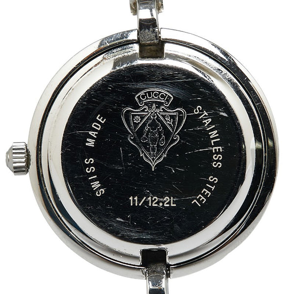 グッチ チェンジベゼル 腕時計 11/12.2 クオーツ ホワイト文字盤 ステンレススチール レディース GUCCI 【中古】