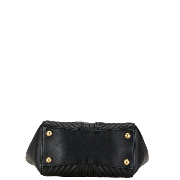 ミュウミュウ バイカー ハンドバッグ トートバッグ ブラック レザー レディース MIUMIU 【中古】