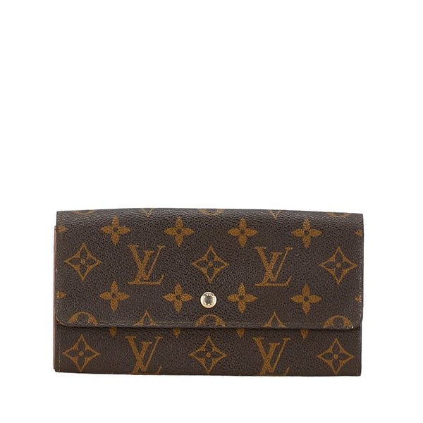 ルイ ヴィトン モノグラム ポシェット ポルト モネ クレディ 長財布 M61725 ブラウン PVC レザー レディース LOUIS VUITTON 【中古】