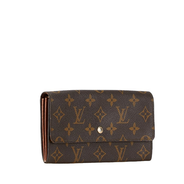 ルイ ヴィトン モノグラム ポシェット ポルト モネ クレディ 長財布 M61725 ブラウン PVC レザー レディース LOUIS VUITTON 【中古】