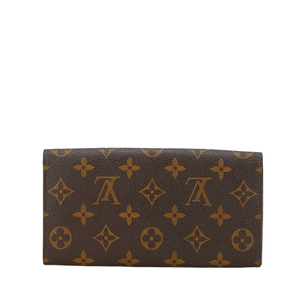 ルイ ヴィトン モノグラム ポシェット ポルト モネ クレディ 長財布 M61725 ブラウン PVC レザー レディース LOUIS VUITTON 【中古】