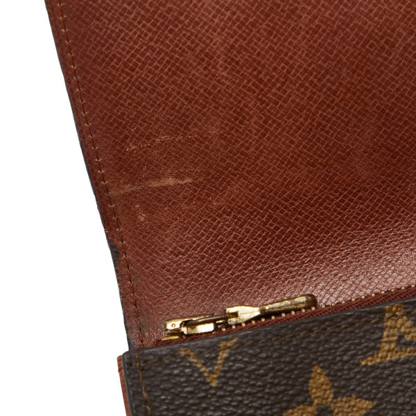 ルイ ヴィトン モノグラム ポシェット ポルト モネ クレディ 長財布 M61725 ブラウン PVC レザー レディース LOUIS VUITTON 【中古】