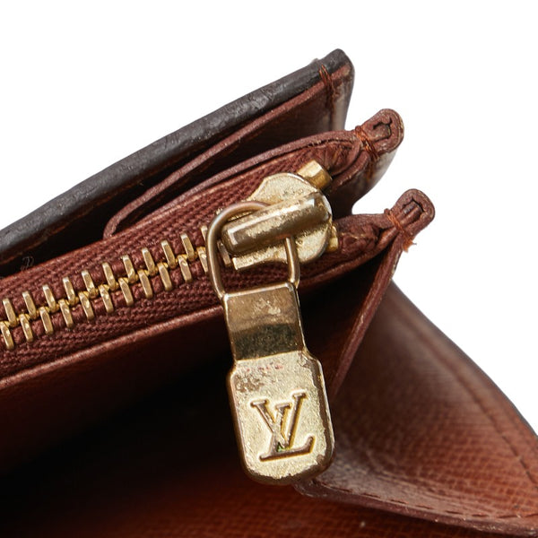 ルイ ヴィトン モノグラム ポシェット ポルト モネ クレディ 長財布 M61725 ブラウン PVC レザー レディース LOUIS VUITTON 【中古】