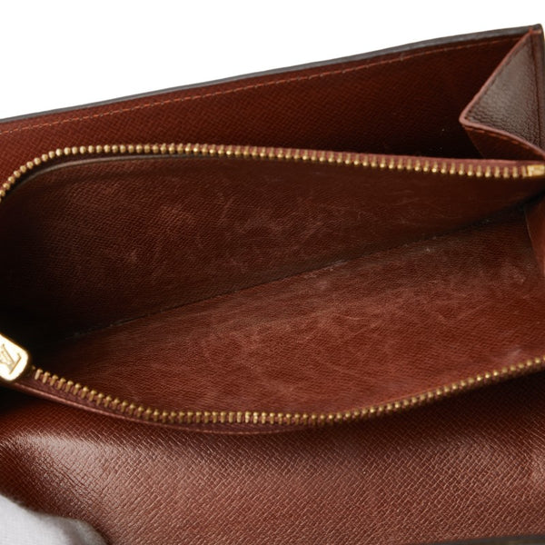 ルイ ヴィトン モノグラム ポシェット ポルト モネ クレディ 長財布 M61725 ブラウン PVC レザー レディース LOUIS VUITTON 【中古】