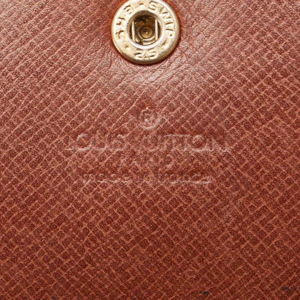 ルイ ヴィトン モノグラム ポシェット ポルト モネ クレディ 長財布 M61725 ブラウン PVC レザー レディース LOUIS VUITTON 【中古】