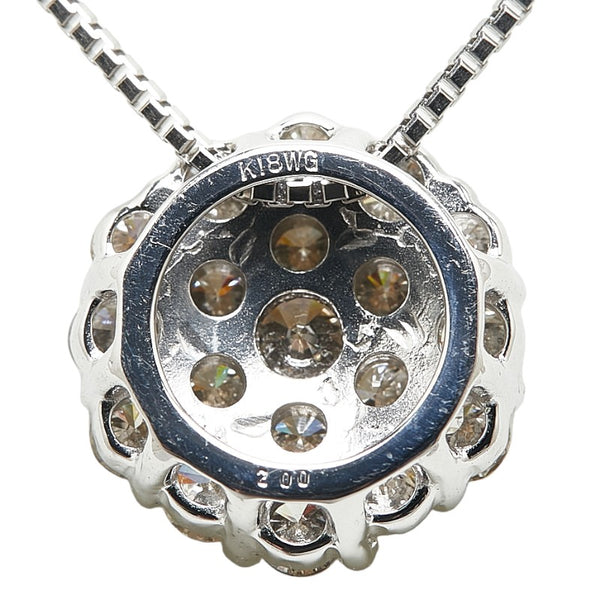 K18WG ホワイトゴールド ダイヤ2.00ct ネックレス レディース 【中古】
