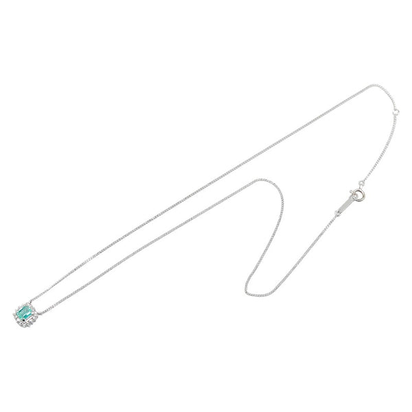 Pt900 プラチナ Pt850 プラチナ エメラルド0.36ct ダイヤ ネックレス レディース 【中古】