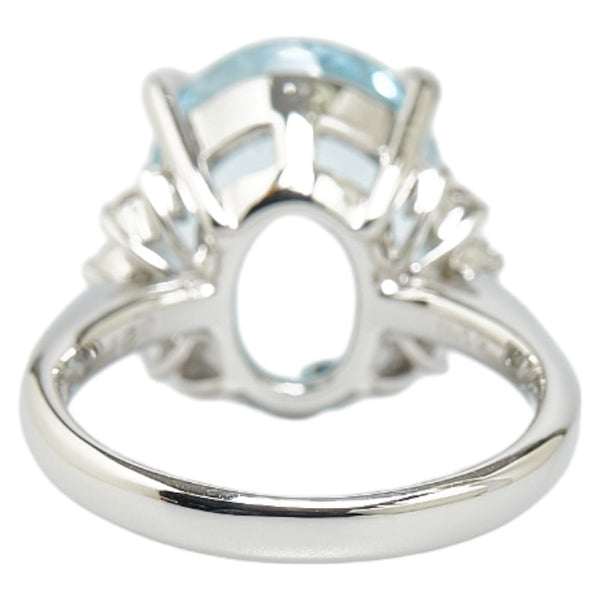 Pt900 プラチナ アクアマリン8.12ct ダイヤ0.21ct リング 指輪 レディース 11.5号 【中古】
