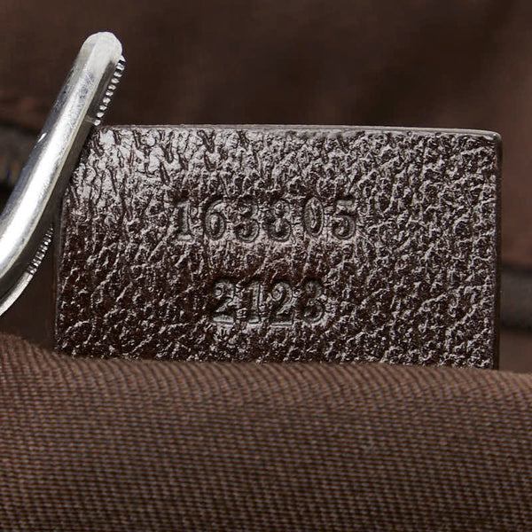 グッチ GGキャンバス シェリー プリンシー トートバッグ ハンドバッグ 163305 ブラウン ベージュ キャンバス レザー レディース GUCCI 【中古】