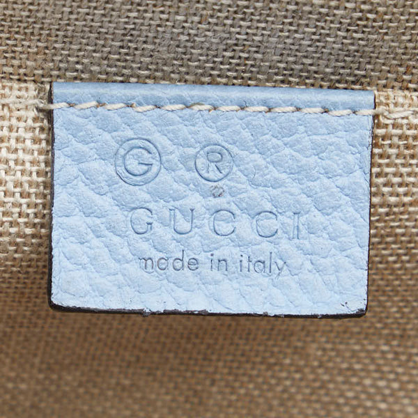 グッチ インターロッキングＧ 斜め掛け ショルダーバッグ 510304 ブルー ゴールド レザー レディース GUCCI 【中古】