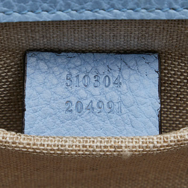 グッチ インターロッキングＧ 斜め掛け ショルダーバッグ 510304 ブルー ゴールド レザー レディース GUCCI 【中古】