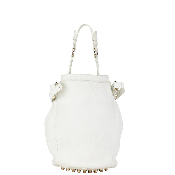 アレキサンダーワン ディエゴ スタッズ バケツ ハンドバッグ ショルダーバッグ 2WAY ホワイト レザー レディース Alexander Wang 【中古】