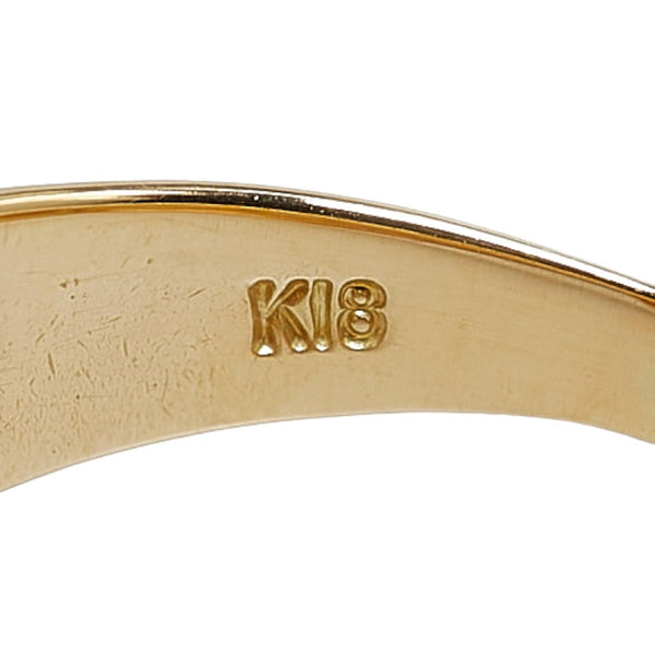 ノーブランド K18YG イエローゴールド ダイヤ0.09ct スネーク ヘビ 蛇 モチーフ リング 指輪 レディース no brand 12号 【中古】