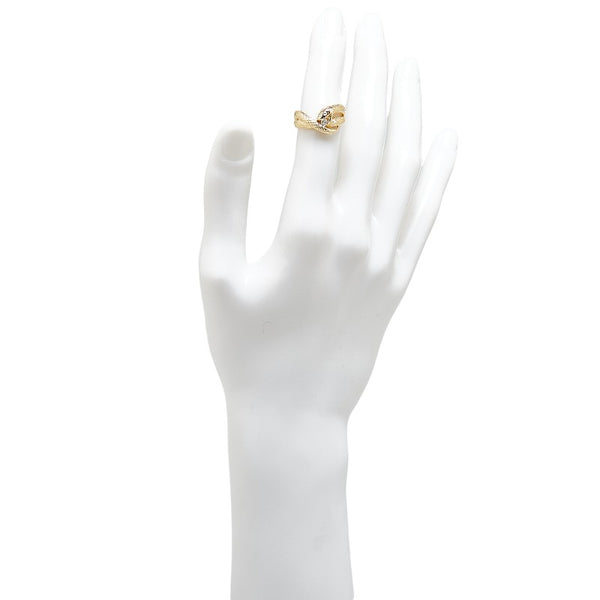 ノーブランド K18YG イエローゴールド ダイヤ0.09ct スネーク ヘビ 蛇 モチーフ リング 指輪 レディース no brand 12号 【中古】