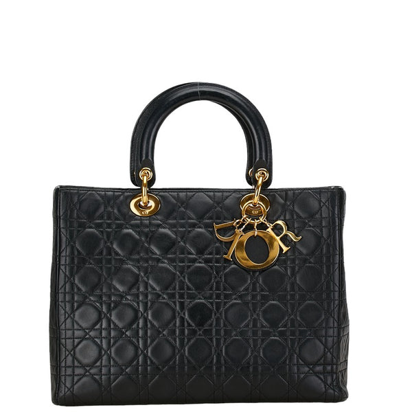 ディオール カナージュ レディディオール ハンドバッグ ブラック ラムスキン レディース Dior 【中古】