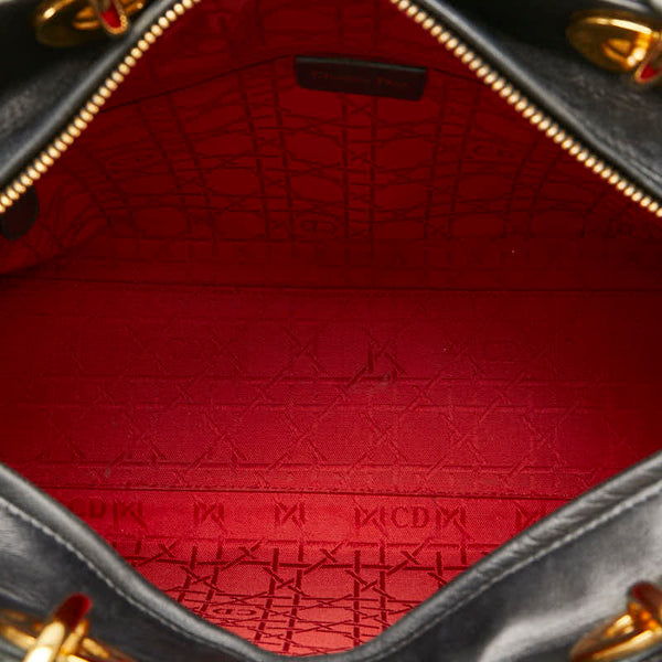 ディオール カナージュ レディディオール ハンドバッグ ブラック ラムスキン レディース Dior 【中古】