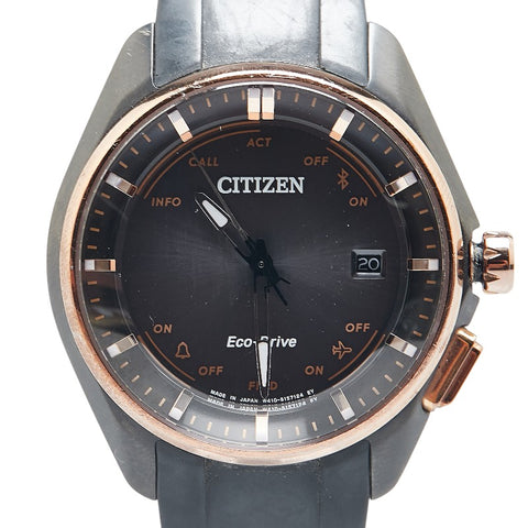 シチズン エコ ドライブ ブルートゥース ソーラー 腕時計 BZ4006-01E/W410-S114195 クオーツ ブラック文字盤 ウレタン スーパーチタニウム メンズ CITIZEN 【中古】