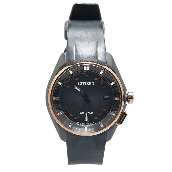 シチズン エコ ドライブ ブルートゥース ソーラー 腕時計 BZ4006-01E/W410-S114195 クオーツ ブラック文字盤 ウレタン スーパーチタニウム メンズ CITIZEN 【中古】